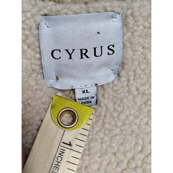 Cyrus Women’s Open Front Brown Coat  Inner Cream Fuzzy Size XL - Picture 4 of 9
